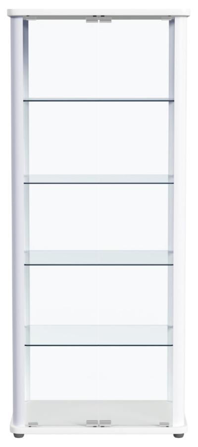 Aero 5-shelf Display Curio Cabinet with LED Lighting White