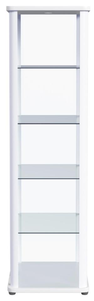 Aero 5-shelf Display Curio Cabinet with LED Lighting White