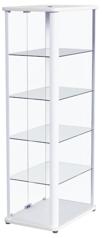 Aero 5-shelf Display Curio Cabinet with LED Lighting White