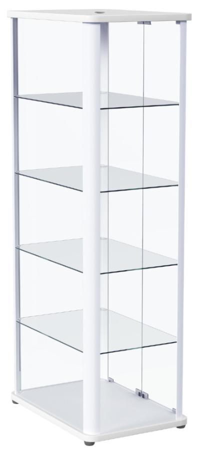 Aero 5-shelf Display Curio Cabinet with LED Lighting White