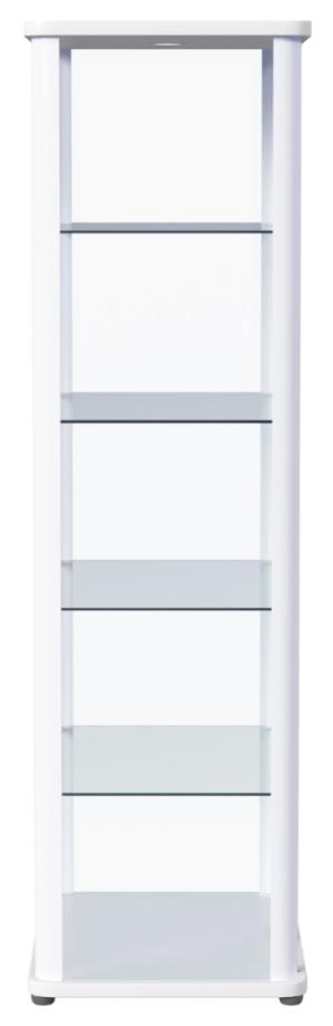 Aero 5-shelf Display Curio Cabinet with LED Lighting White