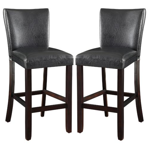 Alberton Leatherette Upholstered Bar Chair Black (Set of 2)