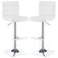 Bianca Upholstered Adjustable Bar Stool White (Set of 2)