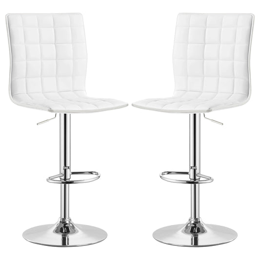 Ashbury Upholstered Adjustable Bar Stool White (Set of 2)