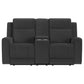 Brentwood Upholstered Reclining Loveseat Dark Charcoal