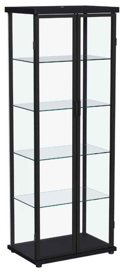 Aero 4-shelf Display Curio Cabinet with LED Lighting Black