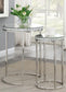 Addison 2-piece Round Mirror Top Nesting Tables Silver