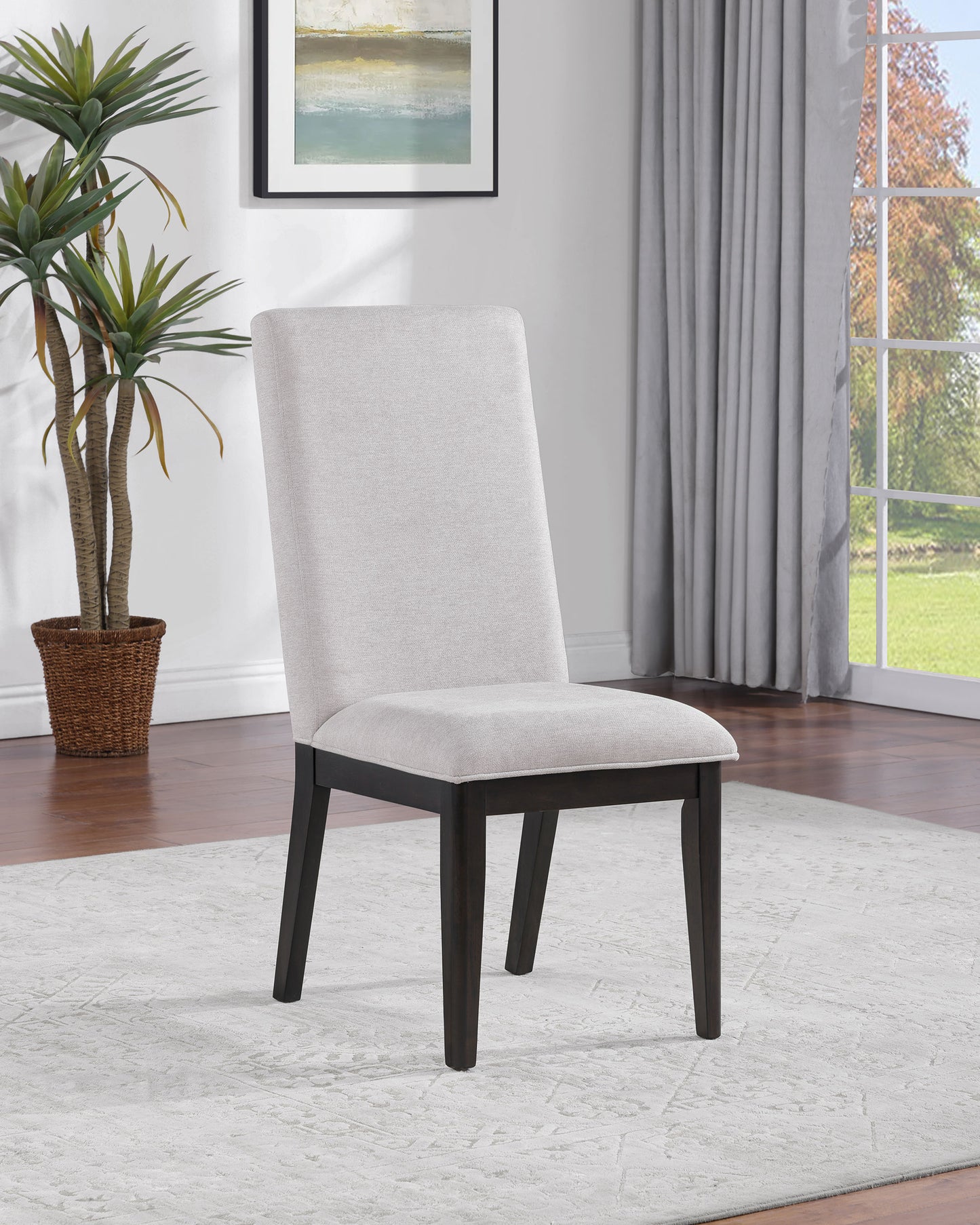 Hathaway Upholstered Dining Side Chair Cream (Set of 2)