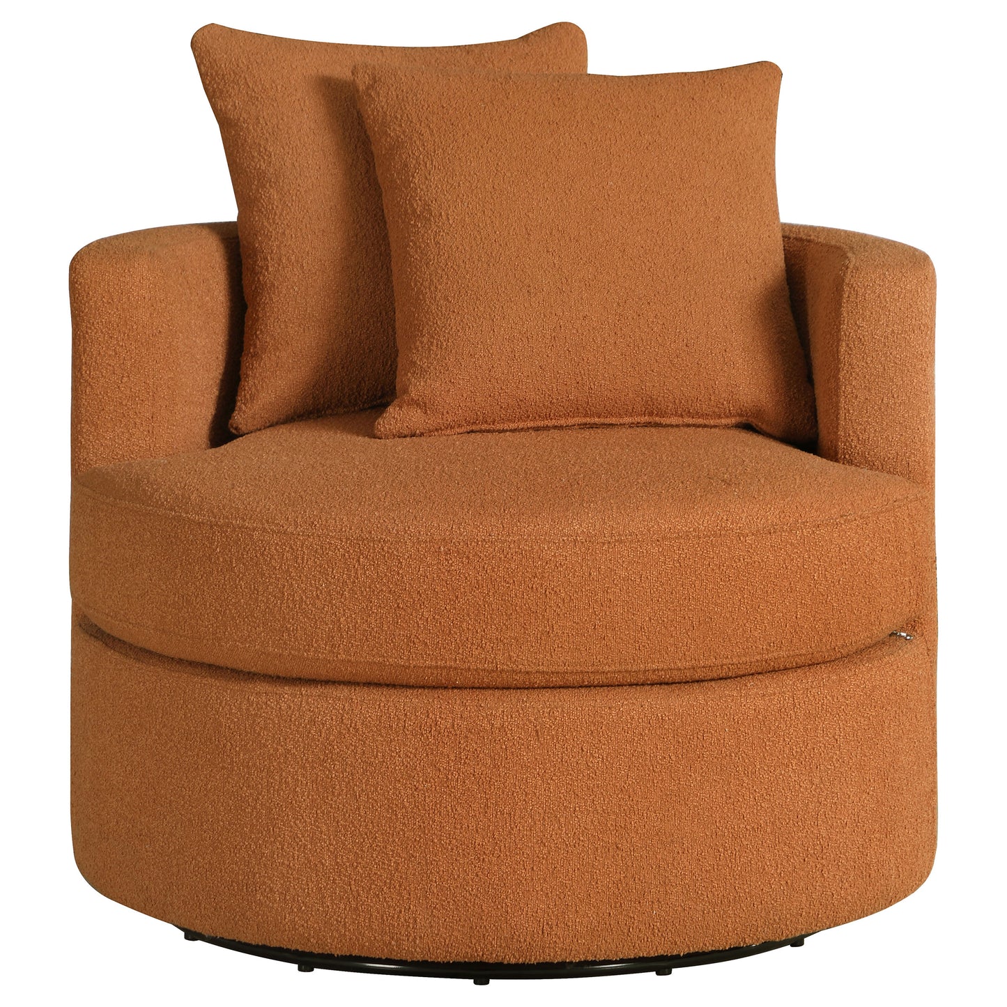 Debbie Upholstered Swivel Accent Chair Burnt Orange