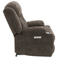 Houston Upholstered Power Lift Recliner Chair Dark Brown