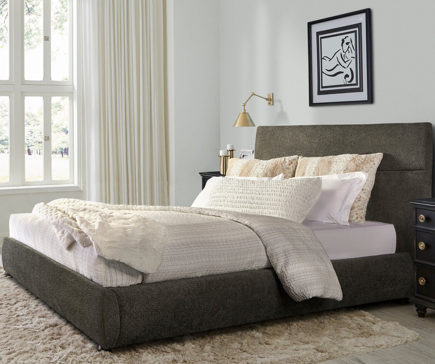 LATITUDE - HIMALAYA CHARCOAL QUEEN BED 5/0