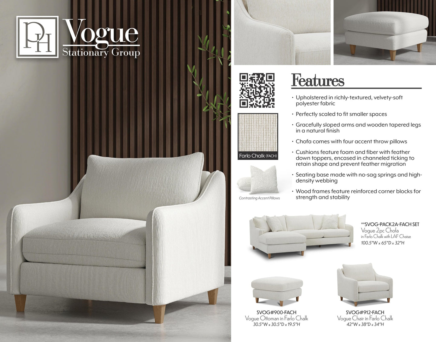 VOGUE - FARLO CHALK OTTOMAN