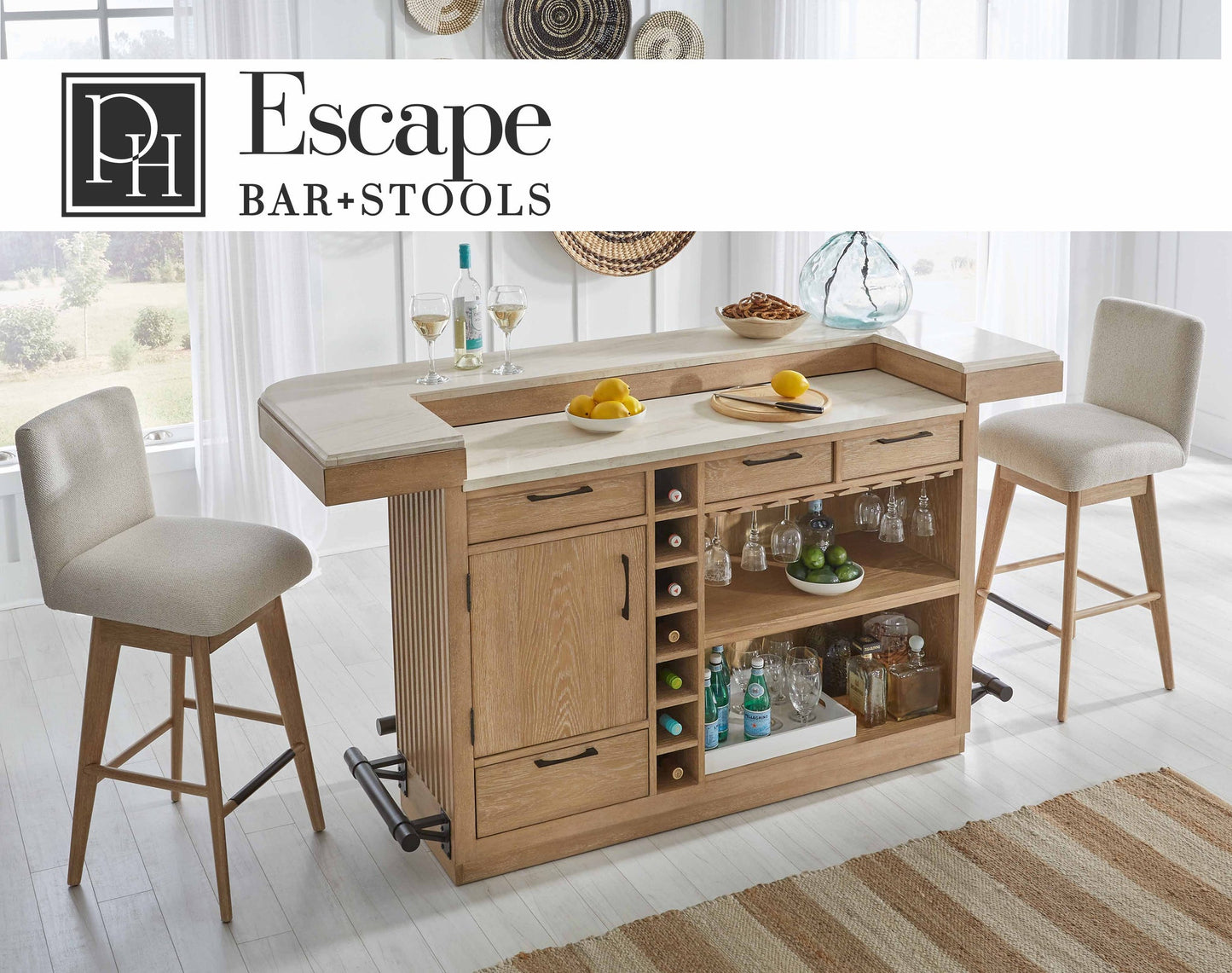 ESCAPE DINING SWIVEL BAR STOOL WITH AUTO RETURN