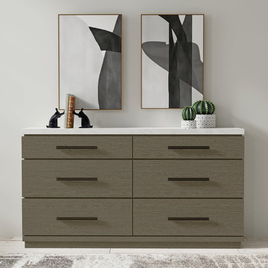 PURE MODERN BEDROOM DRESSER WITH 6 DRAWERS