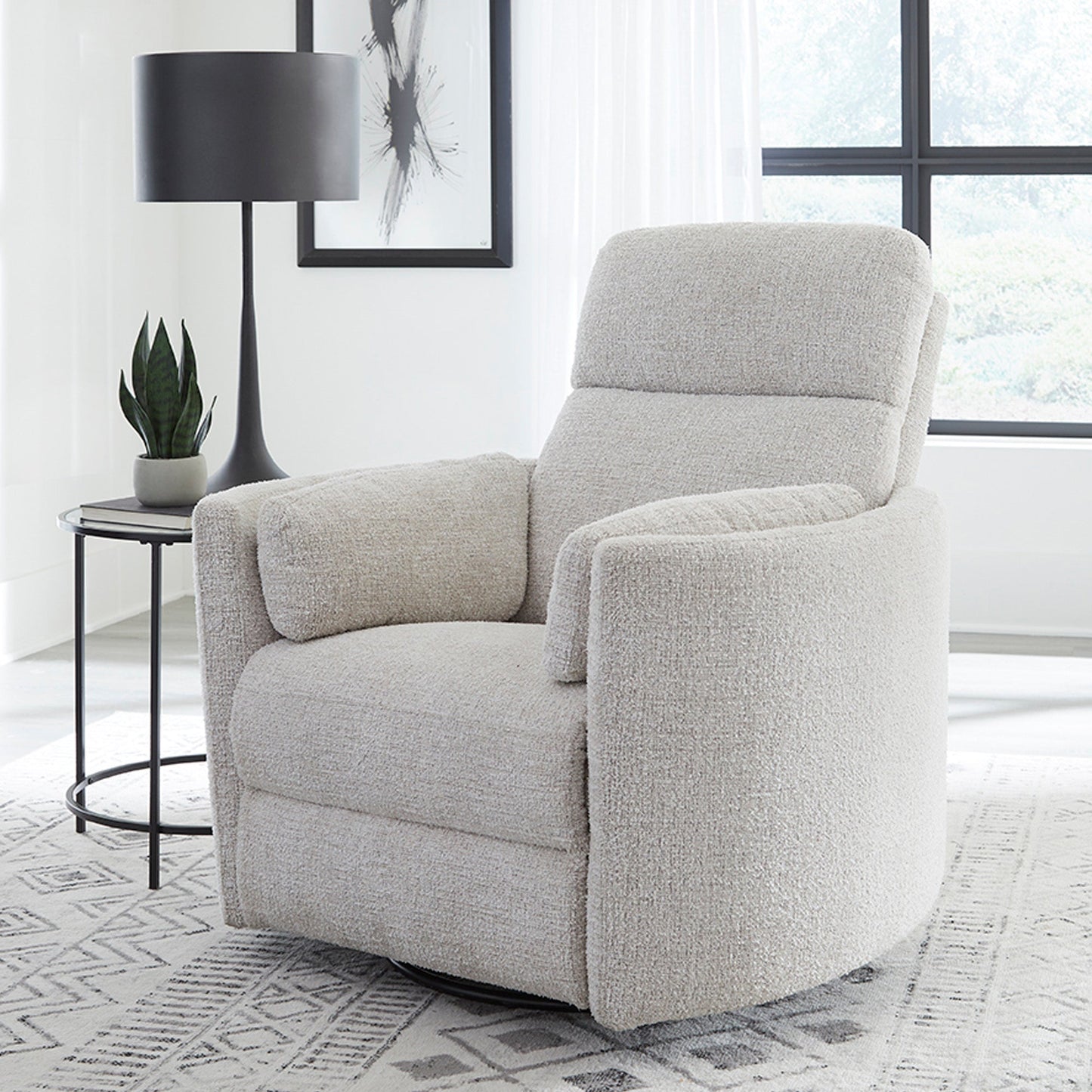 RADIUS - ANGORA LINEN MANUAL SWIVEL GLIDER RECLINER