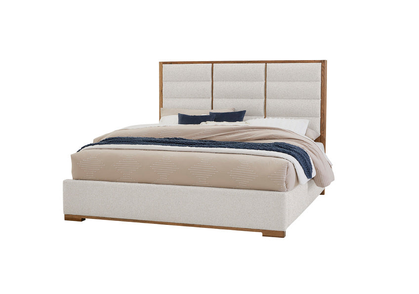 ERIN'S UPHOLSTERED BED - OATMEAL FABRIC