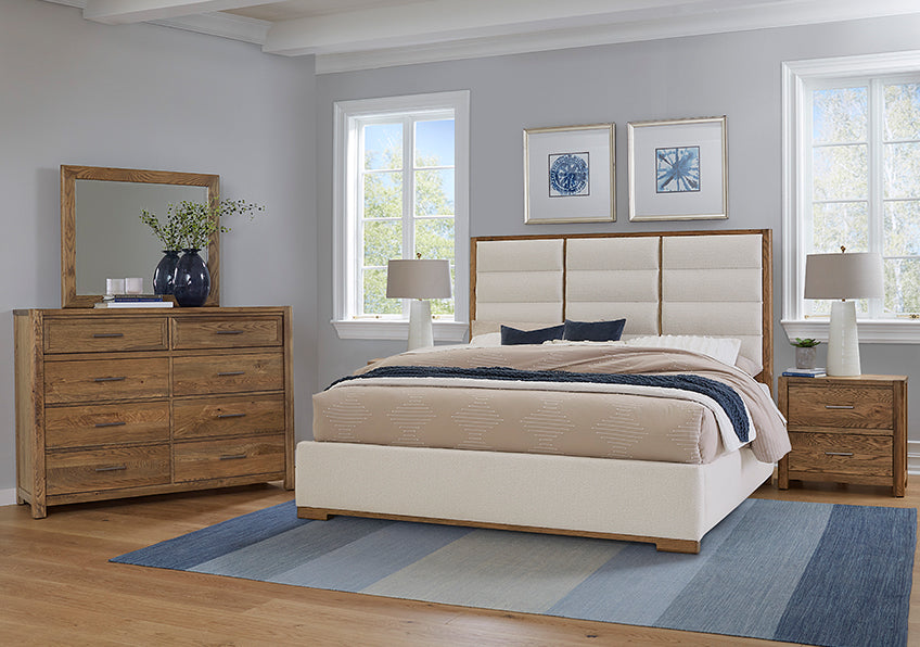 ERIN'S UPHOLSTERED BED - WHITE FABRIC