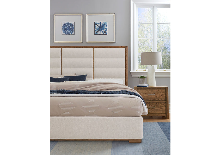 ERIN'S UPHOLSTERED BED - WHITE FABRIC