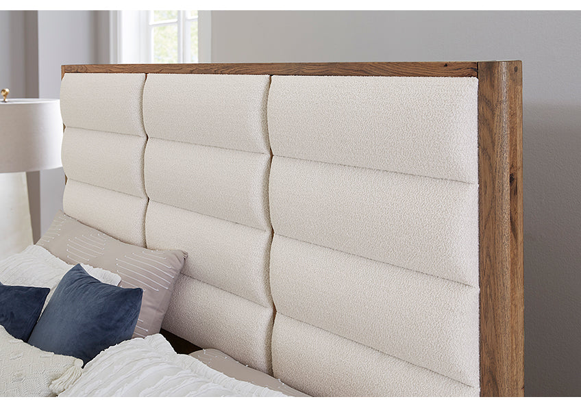 ERIN'S UPHOLSTERED BED - WHITE FABRIC