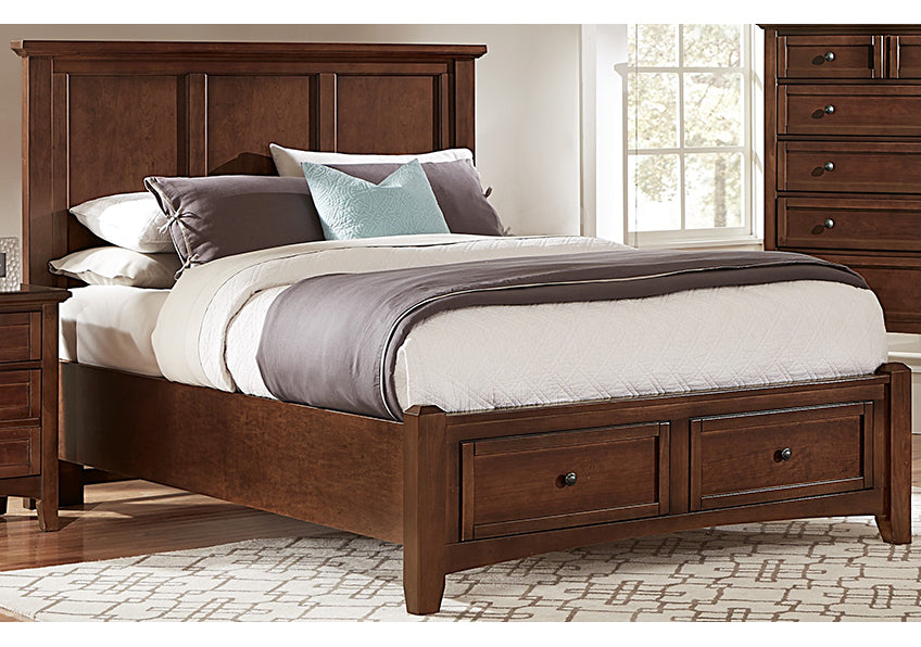 FULL ,QUEEN, & KING MANSION STORAGE BED - CHERRY FINISH