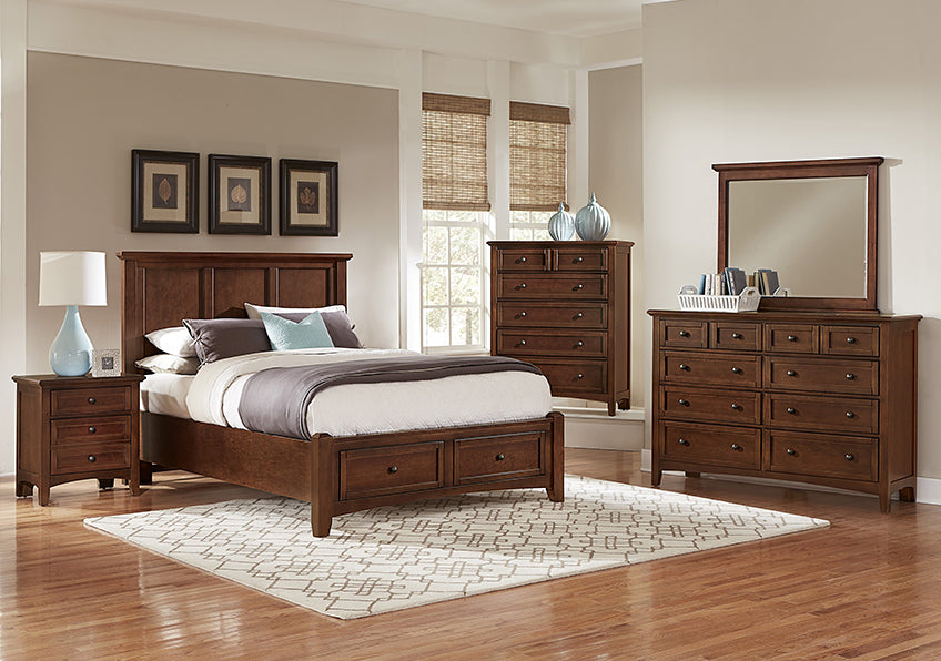 FULL ,QUEEN, & KING MANSION STORAGE BED - CHERRY FINISH