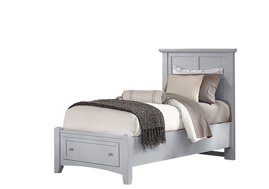 TWIN MANSION STORAGE BED - GREY FINISH