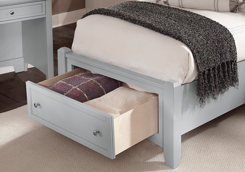 TWIN MANSION STORAGE BED - GREY FINISH