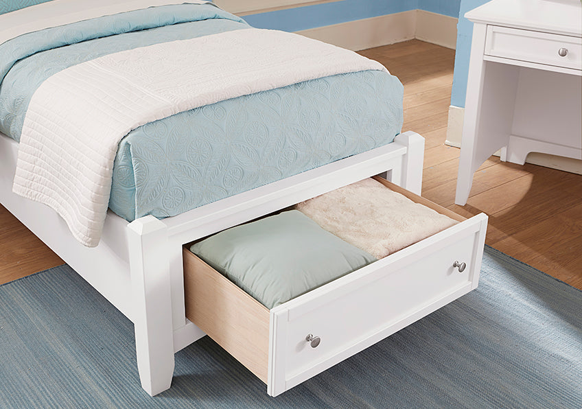 TWIN MANSION STORAGE BED - WHITE FINISH