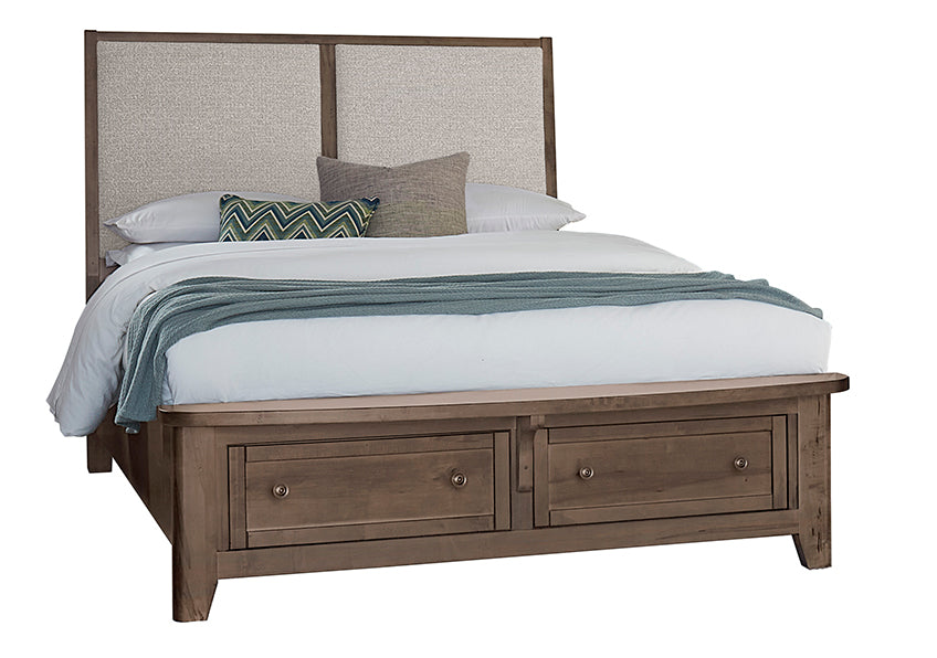 UPHOLSTERED BED WITH STORAGE -GREY