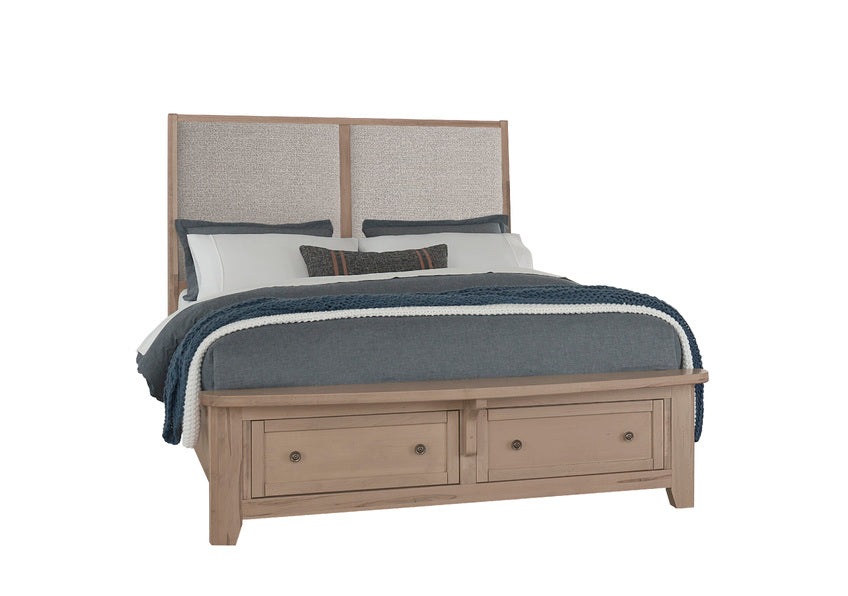 UPHOLSTERED BED WITH STORAGE -GREY