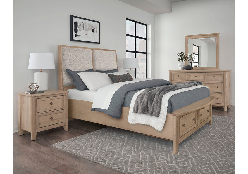 UPHOLSTERED BED WITH STORAGE -GREY