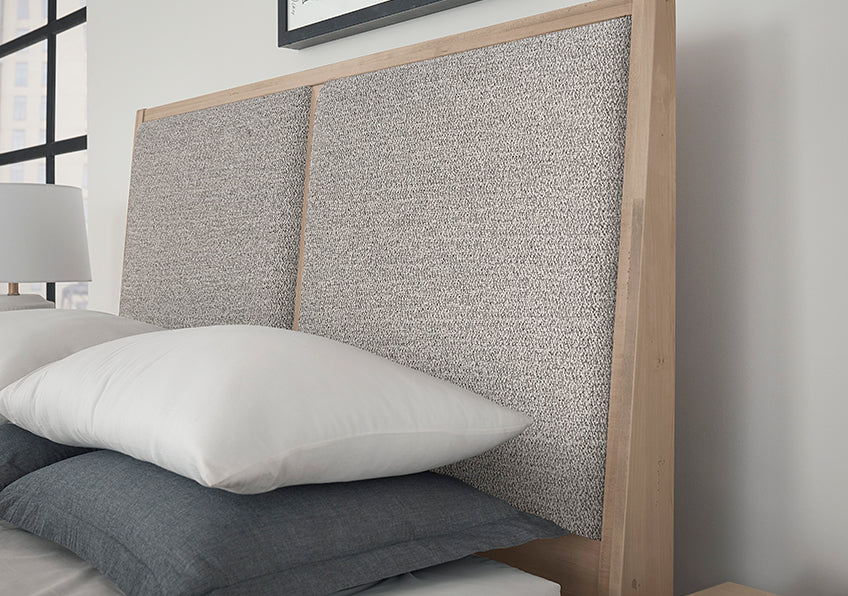 UPHOLSTERED BED WITH STORAGE -GREY