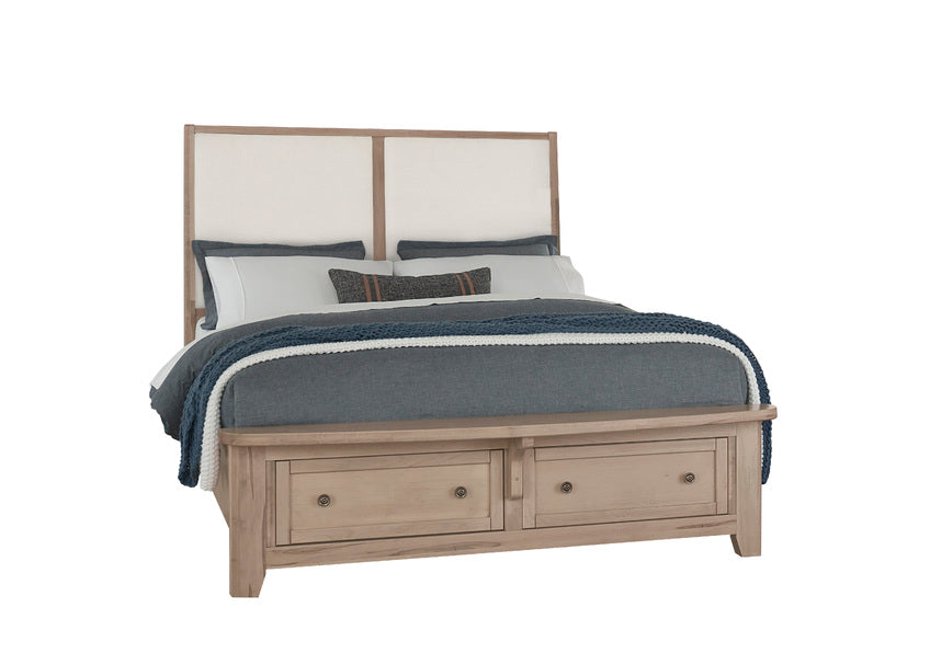 UPHOLSTERED BED WITH STORAGE -WHITE