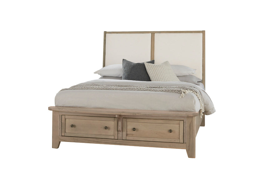 UPHOLSTERED BED WITH STORAGE -WHITE