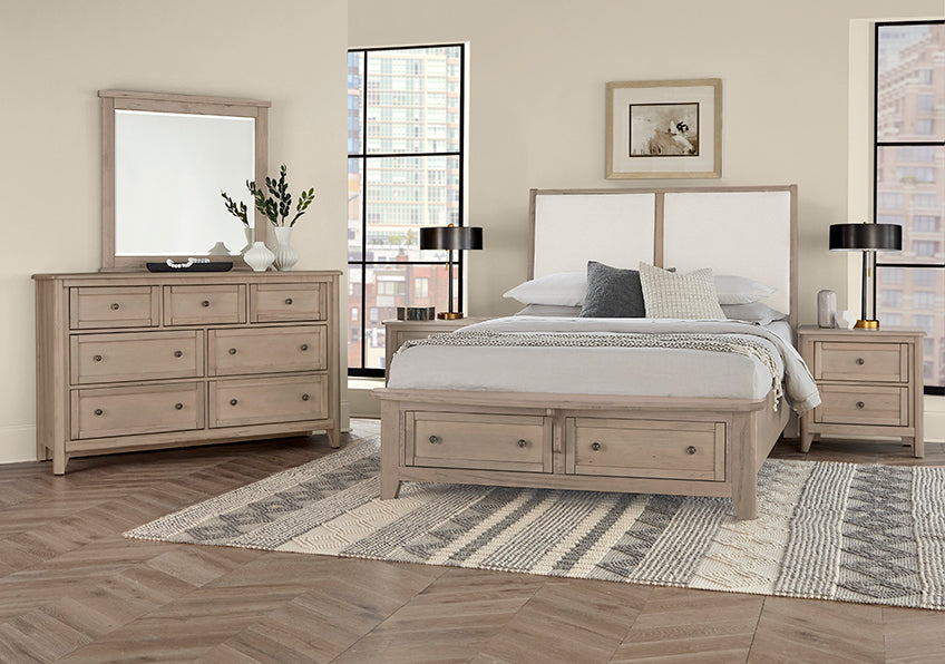 UPHOLSTERED BED WITH STORAGE -WHITE