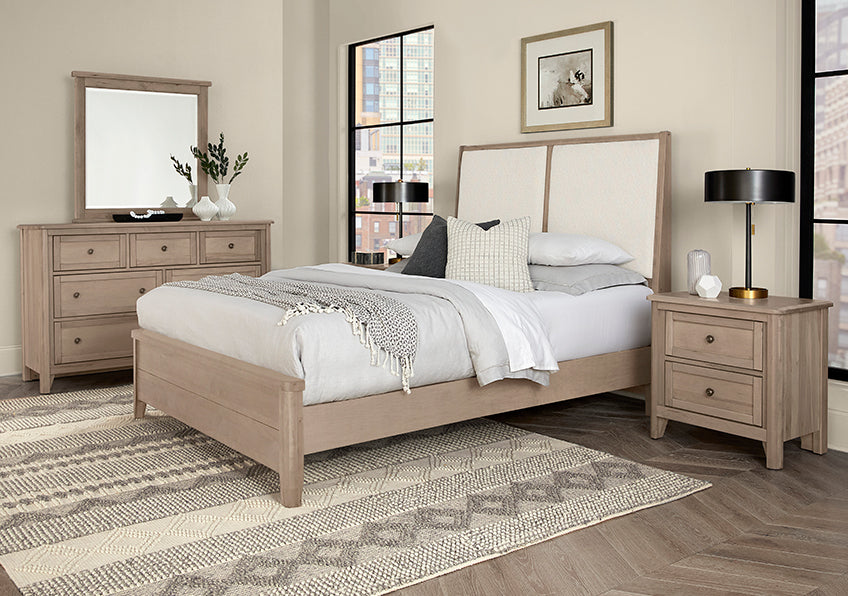 UPHOLSTERED BED-WHITE