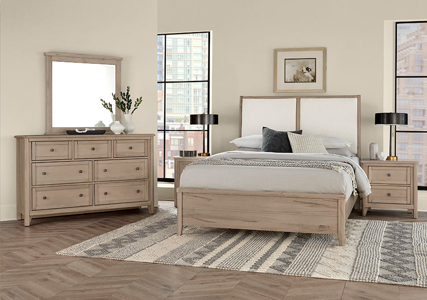 UPHOLSTERED BED-WHITE