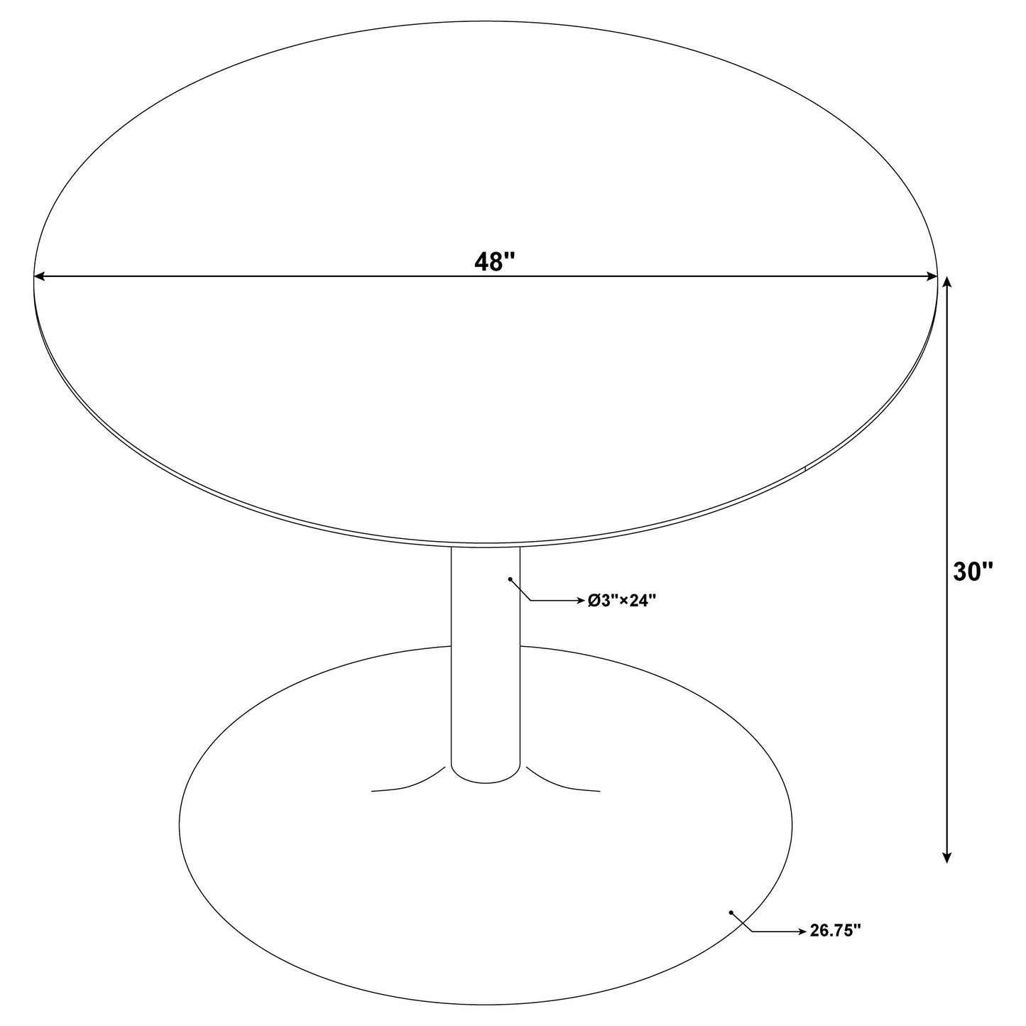 Bartole Round 48-inch Italian Marble Top Dining Table White