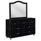 Deanna 7-drawer Upholstered Dresser with Mirror Black