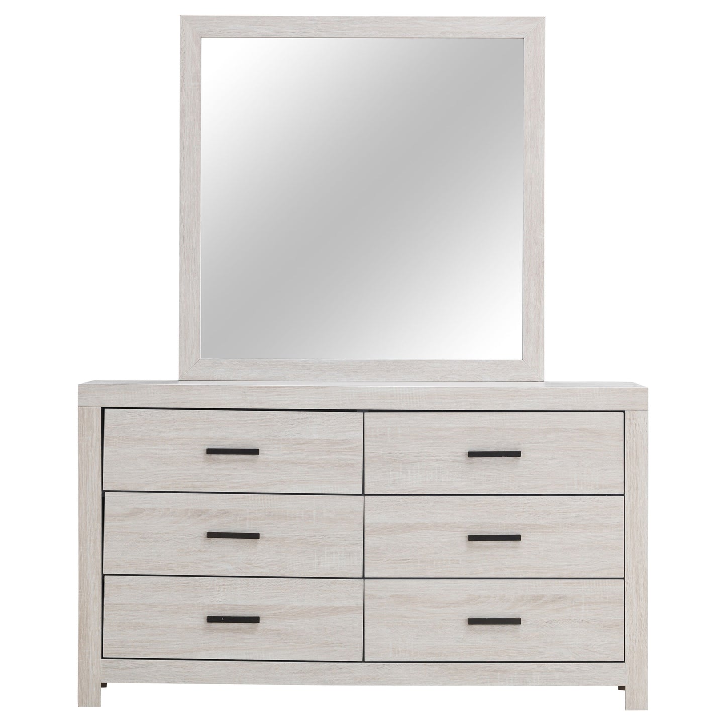 Brantford 6-drawer Dresser with Mirror Coastal White