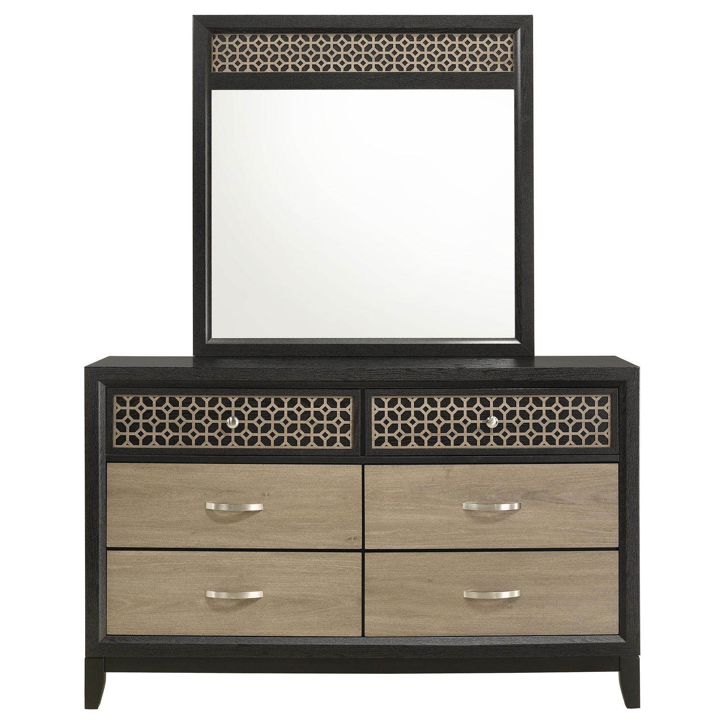 Valencia 6-drawer Dresser with Mirror Black