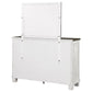 Lilith 7-drawer Dresser with Mirror Distressed White