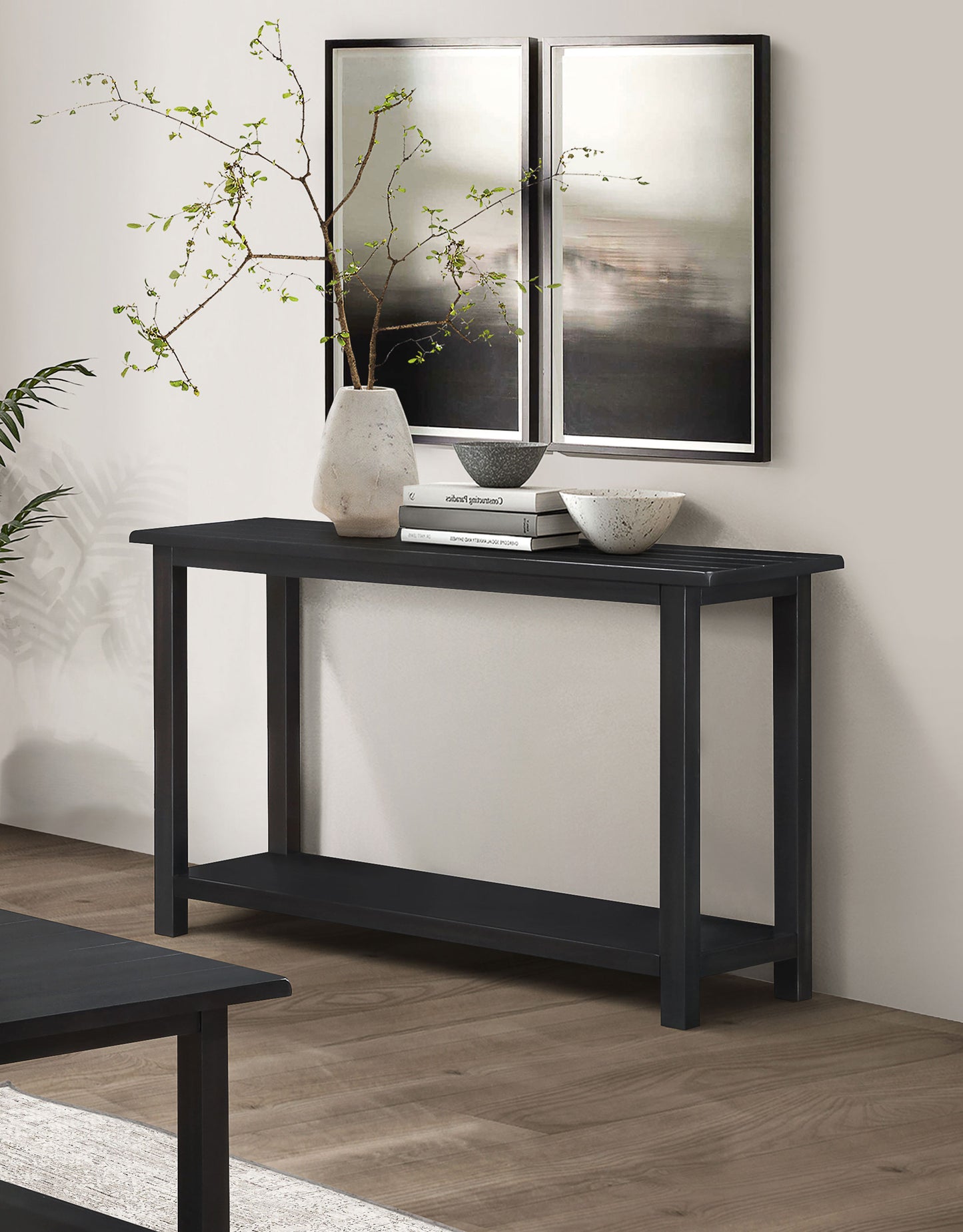 Payne Wood Entryway Sofa Console Table Java