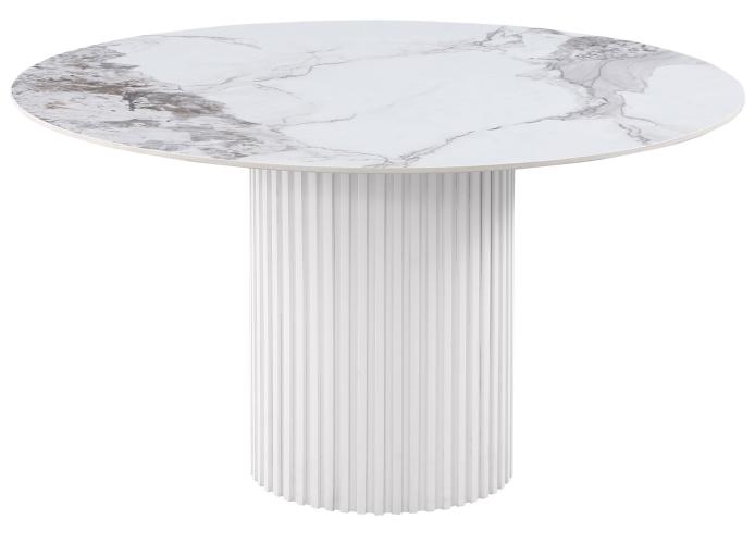 Acadia Round 53-inch Sintered Stone Top Dining Table White