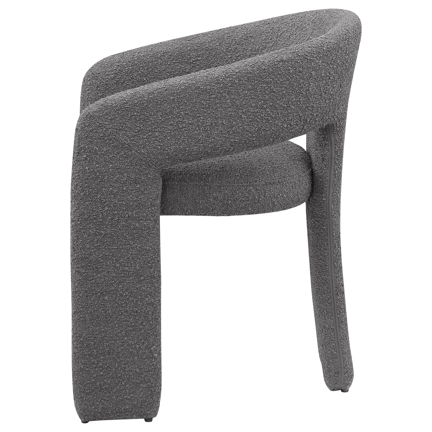 Eudora Boucle Upholstered Dining Arm Chair Grey