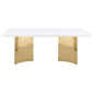 Tevlin Rectangular 79-inch Marble Top Dining Table White