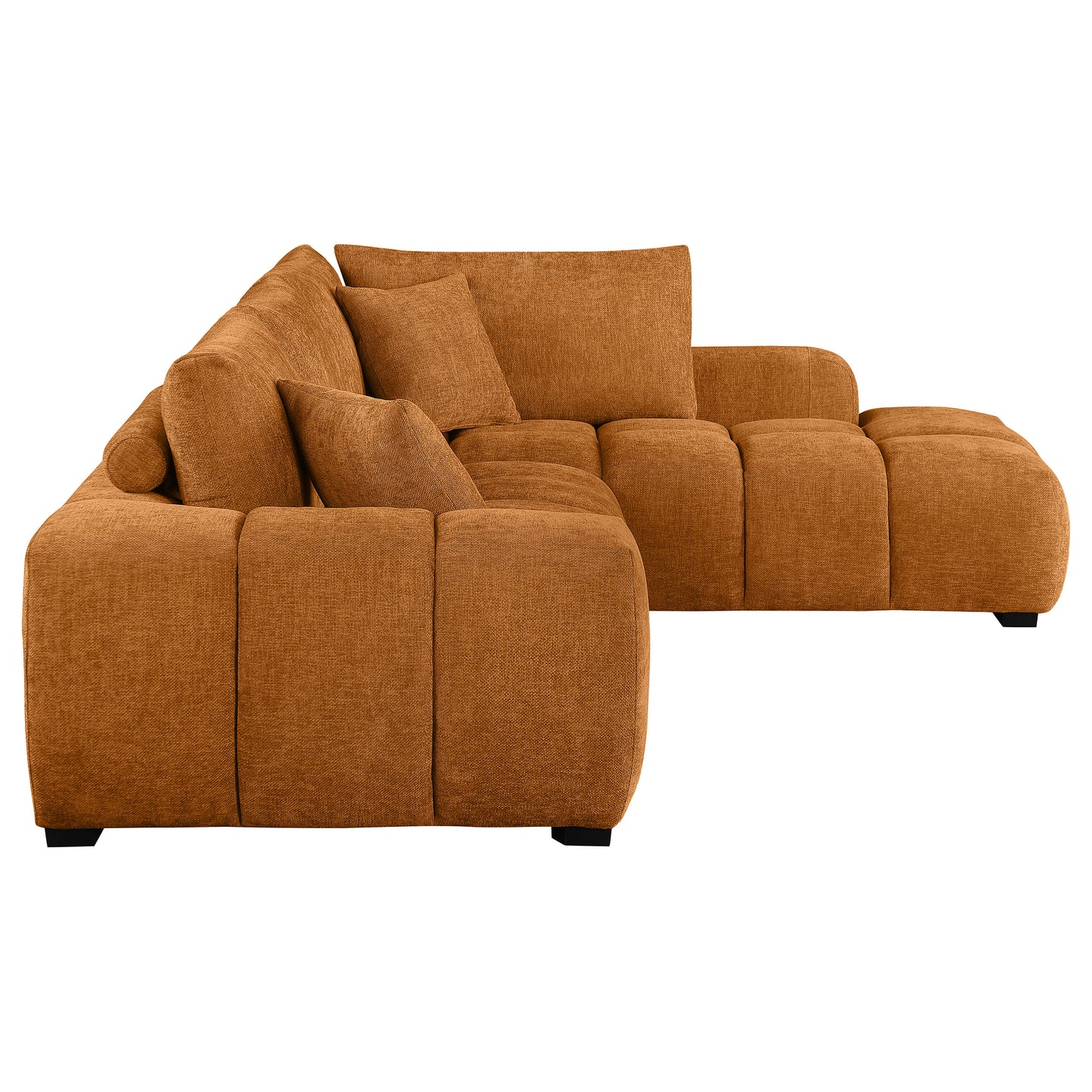 Camacho Upholstered Chaise Sectional Sofa Orange