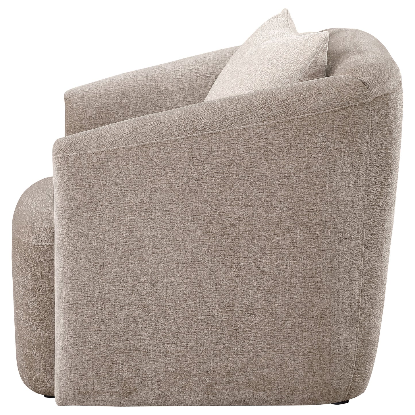 Townsend Chenille Upholstered Rolled Arm Chair Latte