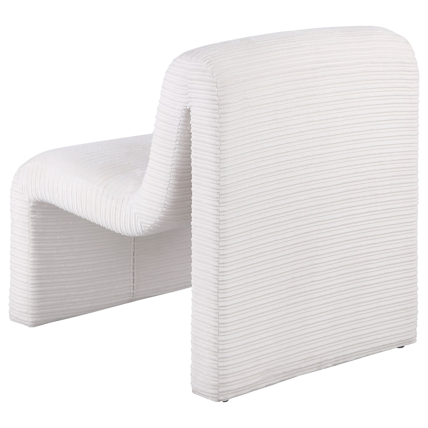 Drayton Upholstered Curved Armless Accent Chair Ivory