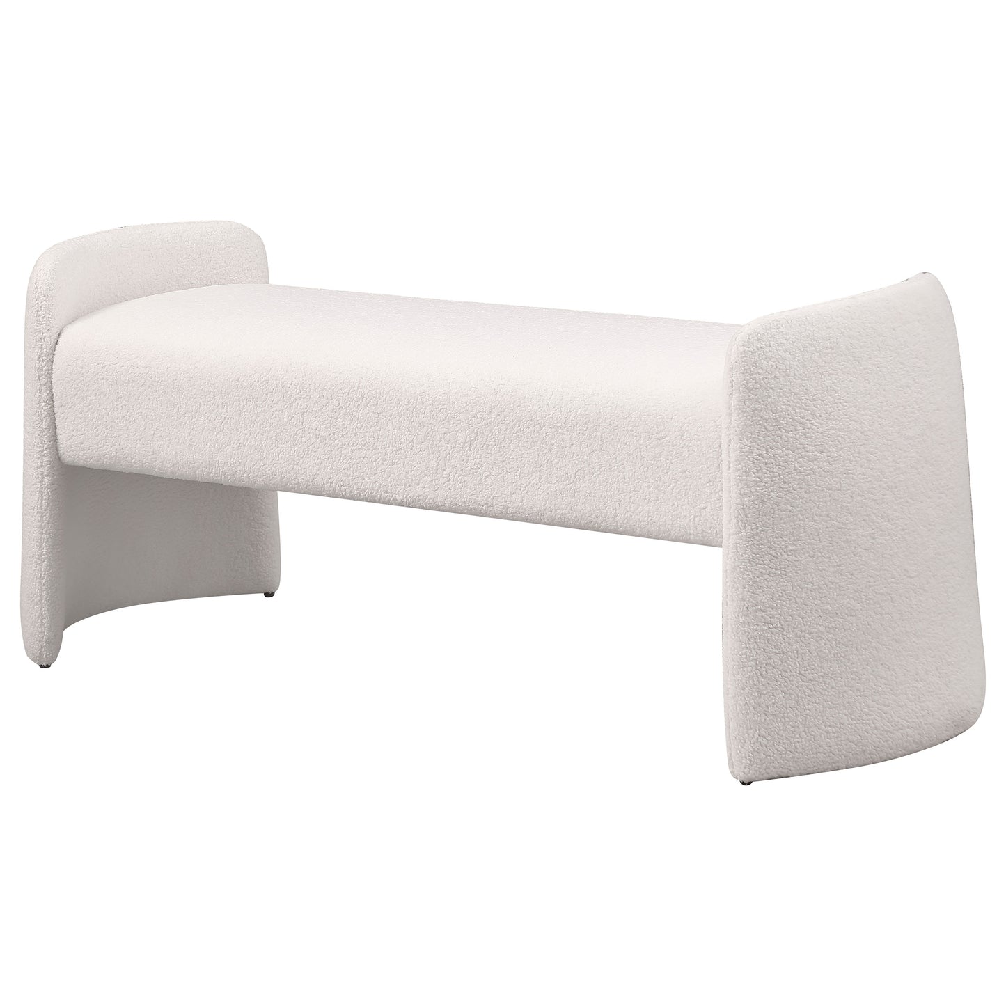 Peoria Velvet Upholstered Accent Bench Ivory